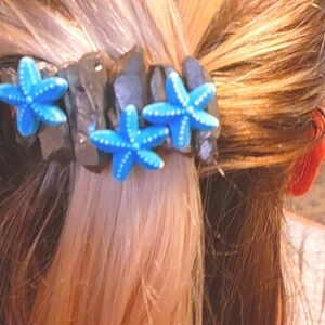 Blue Starfish Hair Clip
